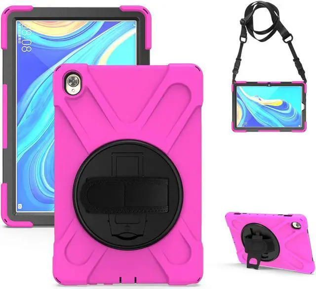 Alt view image 4 of 5 - Case for Huawei MediaPad M5 10.8 / M5 Pro 10.8, Full Body Heavy Duty Shockproof Protective Cover with Stand, Handle Hand Strap & Shoulder Strap for MediaPad M5 / M5 Pro 10.8 inch 2018