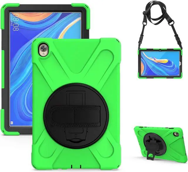 Alt view image 3 of 5 - Case for Huawei MediaPad M5 10.8 / M5 Pro 10.8, Full Body Heavy Duty Shockproof Protective Cover with Stand, Handle Hand Strap & Shoulder Strap for MediaPad M5 / M5 Pro 10.8 inch 2018