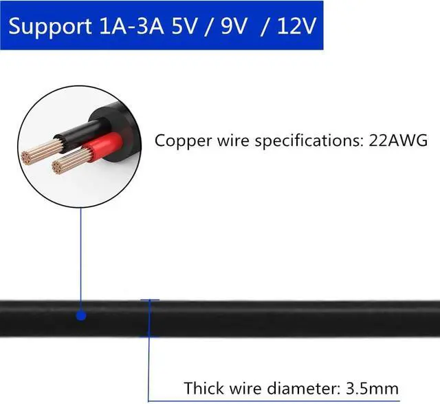 Alt view image 4 of 4 - 3 PCS 1m Extension Cable USB to DC Cable - 5V USB 2.0 Port Male to DC 5V Male 5.5mm x 2.1mm Power Cord (3.3ft)