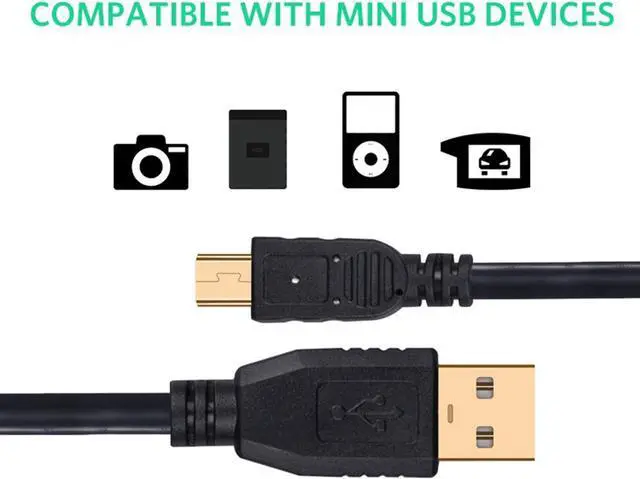 Alt view image 3 of 6 - Mini USB Cable 65Ft/50Ft, Mini USB Cable USB 2.0 Type A to Mini B Cable Male Cord for GoPro Hero 3+, Hero HD, Cell Phones, MP3 Players, Dash Cam, Digital Cameras, Sat Navigation, GPS Receiver, PDAs