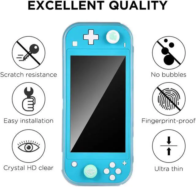 Alt view image 4 of 7 - Switch Lite Accessories Kit, Accessories Bundle with Carrying Case, Protective Cover case, 2-Pack Tempered Glass Screen Protector, 4 Thumb Grips