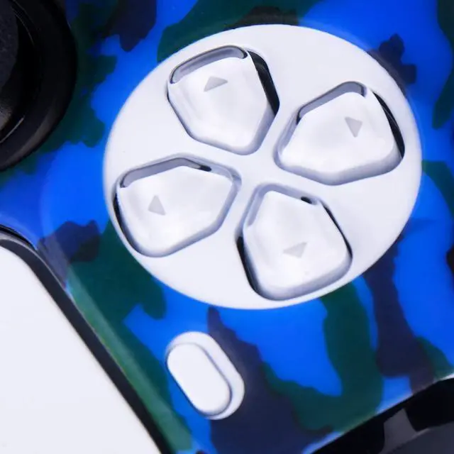 Alt view image 4 of 7 - Studded Printing Silicone Cover Skin Case for Sony PS5 Dualsense Controller x 2(Camouflage Red+Blue) with Pro Thumb Grips x 10