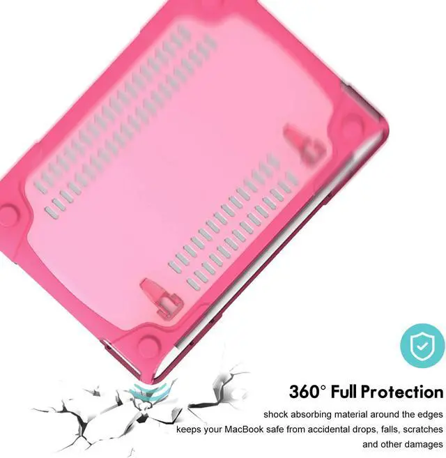 Alt view image 2 of 6 - MacBook Air 13 Inch Case 2020 2019 2018 Release A2337 M1 A2179 A1932 Slim Hard Shell Protective Cover with Kickstand & Keyboard Cover for MacBook Air 13 Retina with Touch ID
