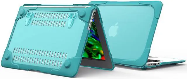Alt view image 3 of 7 - MacBook Air 11 Inch Case with Kickstand Rubberized Hard Plastic Cover Shock Proof Matt Protective Case with Keyboard Cover for Laptop MacBook Air 11.6 Inch Model: A1370 A1465