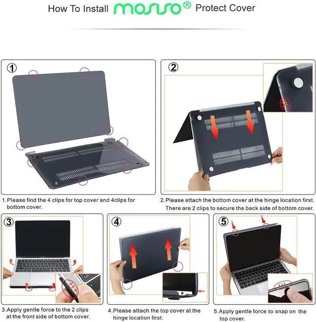 Alt view image 5 of 6 - Compatible with MacBook Air 13 inch Case 2020 2019 2018 Release A2337 M1 A2179 A1932 Retina Display with Touch ID, Protective Plastic Hard Shell Case & Keyboard Cover Skin