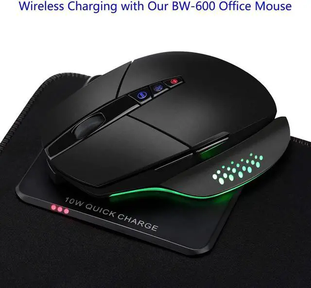 Alt view image 6 of 7 - 10W Wireless Charger Extended Mouse Pad , Soft LED Gaming Keyboard Mat Wireless Charging Large Mousepad Non Slip Rubber Base 31.5x11.8 inch