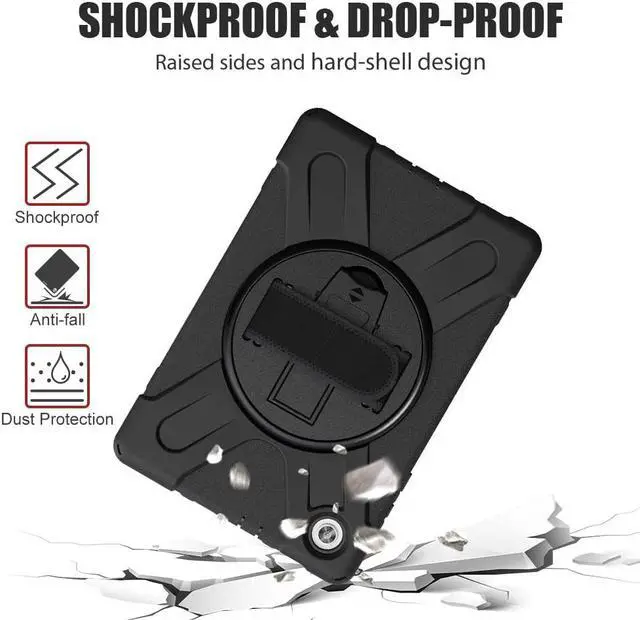 Alt view image 3 of 6 - Shoockproof Case for Lenovo Tab M10 HD (2nd Gen) 2020 10.1 Inch Rugged Case with Strap Kickstand Shoulder Belt for TB-X306F / TB-X306X