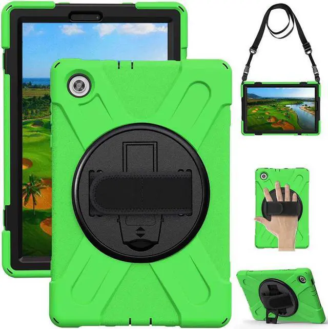 Main image of Heavy Duty Case for Lenovo Tab M10 HD (2nd Gen) 2020, 10.1 Inch Rugged Case with Strap Kickstand Shoulder Belt for TB-X306F/TB-X306X