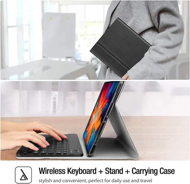 Alt view image 6 of 7 - Keyboard Case for Lenovo Tab P11 Pro 11.5 inch 2020 Model: TB-J706F / TB-J706L, Folio Keyboard Case Cover with Magnetically Detachable Wireless Keyboard