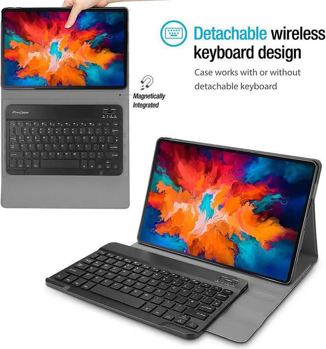Alt view image 3 of 7 - Keyboard Case for Lenovo Tab P11 Pro 11.5 inch 2020 Model: TB-J706F / TB-J706L, Folio Keyboard Case Cover with Magnetically Detachable Wireless Keyboard