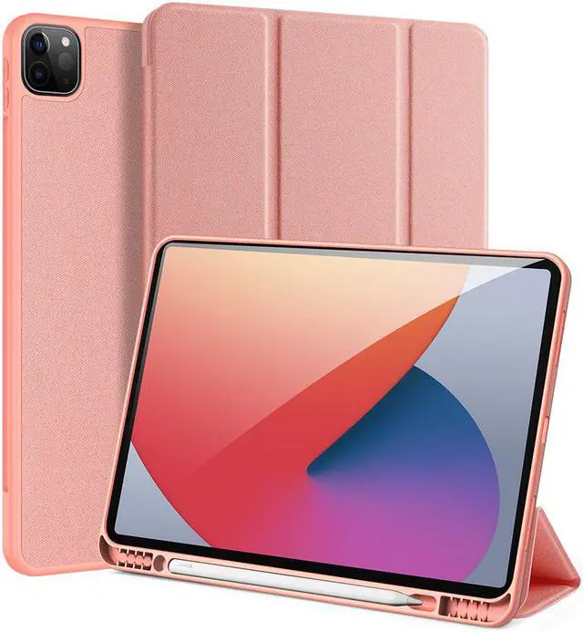Main image of iPad Pro 12.9 inch Case 2021 with Pencil Holder, Slim Lightweight Trifold Standing Case (Pencil Charge+Auto Sleep/Wake+ Full Protective) Soft TPU Back Cover for iPad pro 12.9 2021