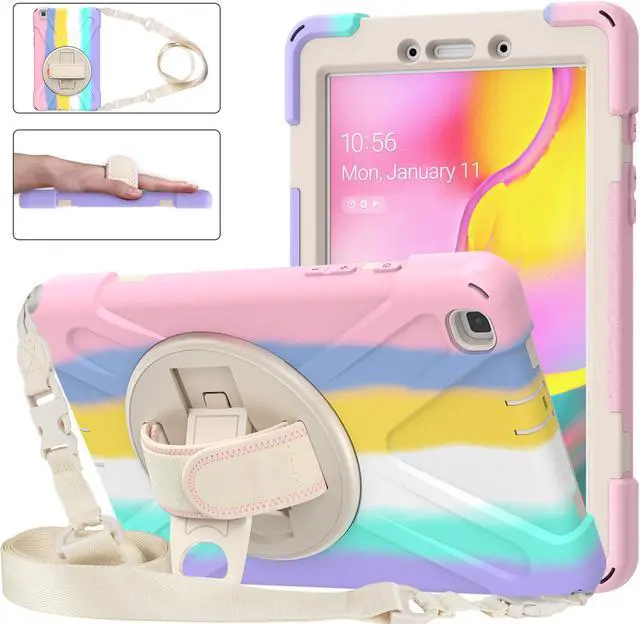 Main image of Samsung Galaxy Tab A 8.0 Case 2019, Heavy Duty Rugged Shockproof Cover with Hand Strap, Kickstand, Shoulder Strap for Galaxy Tab A 8.0 inch 2019 Model SM-T290 SM-T295 SM-T297