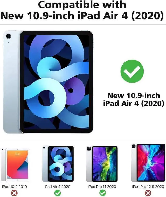 Alt view image 2 of 7 - Case for iPad Air 5 / Air 4 10.9 inch 2022 2020 and iPad Pro 11 inch 2021 2020 2018, Shockproof Cover with Shoulder Strap, Hand Strap, Pencil Holder, Kickstand
