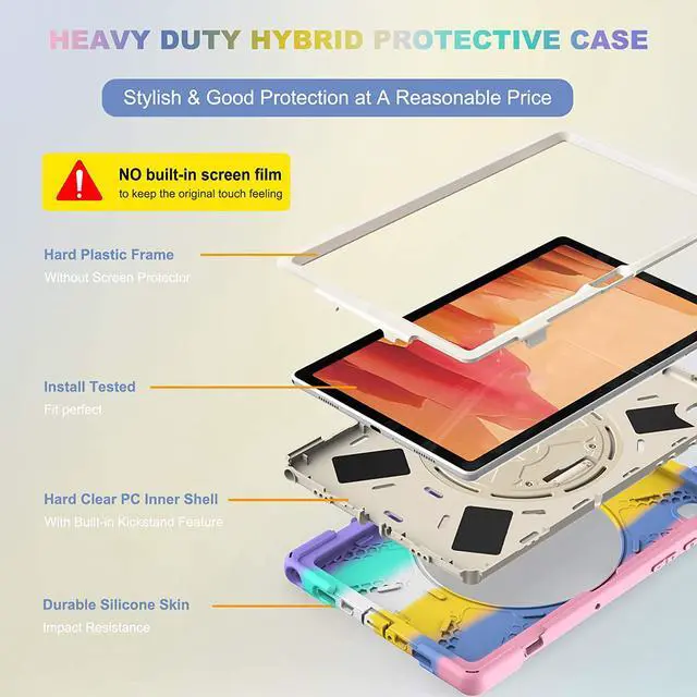 Alt view image 7 of 7 - Case for Samsung Galaxy Tab A7 10.4 inch 2020, Heavy Duty Rugged Shockproof Drop Protection Cover with Stand, Handle Hand Strap & Shoulder Strap for Galaxy Tab A7 10.4 Inch Model SM-T500 / T505 / T507