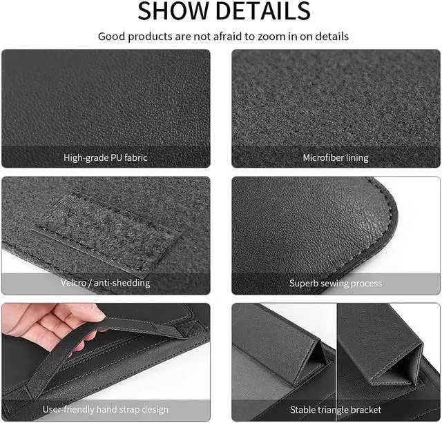 Alt view image 6 of 7 - 15.6 inch Laptop Sleeve Case with Laptop Stand, Computer Shock Resistant Bag with Mouse Pad for MacBook Pro 16" 15" 15.6" Dell Lenovo HP Asus Acer Samsung Sony Chromebook Computer