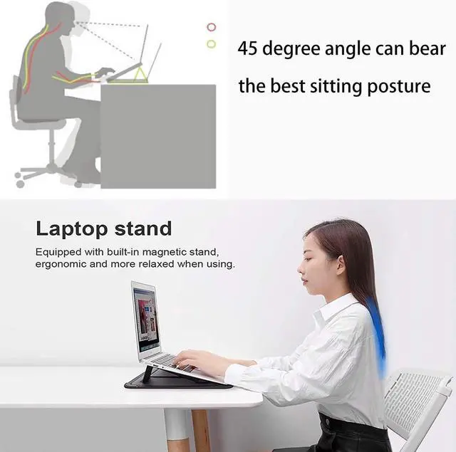 Alt view image 2 of 7 - 15.6 inch Laptop Sleeve Case with Laptop Stand, Computer Shock Resistant Bag with Mouse Pad for MacBook Pro 16" 15" 15.6" Dell Lenovo HP Asus Acer Samsung Sony Chromebook Computer