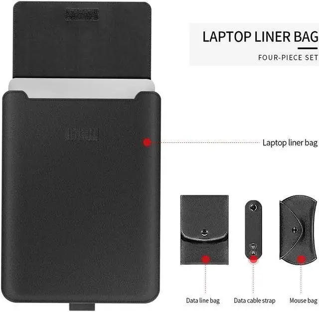 Alt view image 3 of 7 - 15.6 inch Laptop Sleeve Case with Laptop Stand, Computer Shock Resistant Bag with Mouse Pad for MacBook Pro 16" 15" 15.6" Dell Lenovo HP Asus Acer Samsung Sony Chromebook Computer