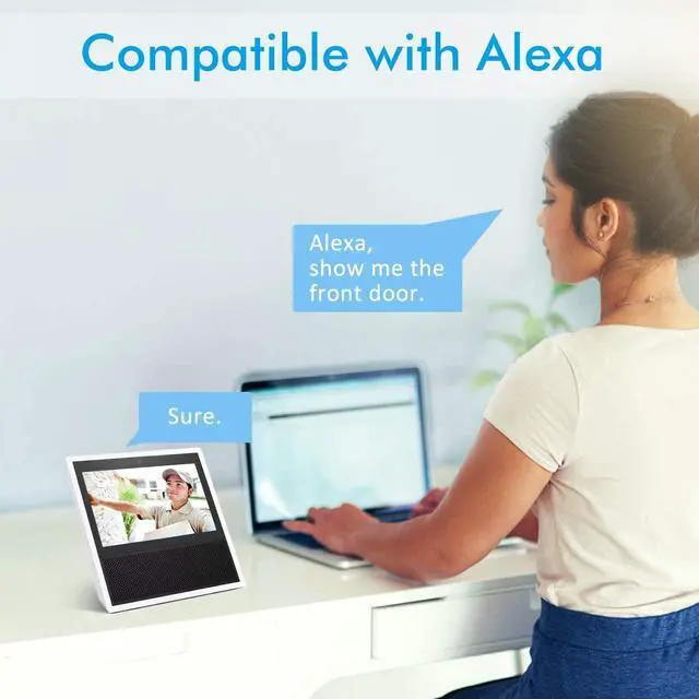 Alt view image 7 of 7 - Security Camera Outdoor, 1080P Pan Tilt 2.4G WiFi Home Security Surveillance, IP Camera with IP65 Waterproof, Night Vision, 2-Way Audio, Motion Detection, Cloud Camera, Compatible with Alexa