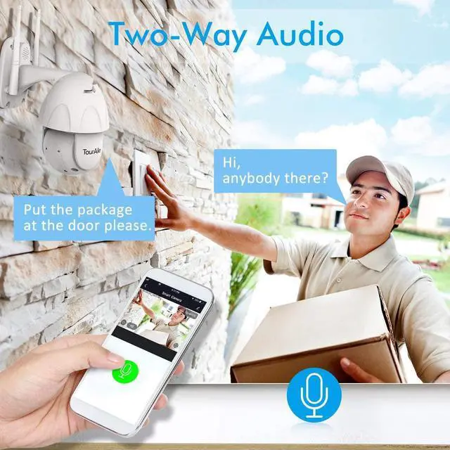 Alt view image 5 of 7 - Security Camera Outdoor, 1080P Pan Tilt 2.4G WiFi Home Security Surveillance, IP Camera with IP65 Waterproof, Night Vision, 2-Way Audio, Motion Detection, Cloud Camera, Compatible with Alexa