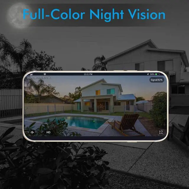 Alt view image 3 of 7 - Security Camera Outdoor, 1080P Pan Tilt 2.4G WiFi Home Security Surveillance, IP Camera with IP65 Waterproof, Night Vision, 2-Way Audio, Motion Detection, Cloud Camera, Compatible with Alexa