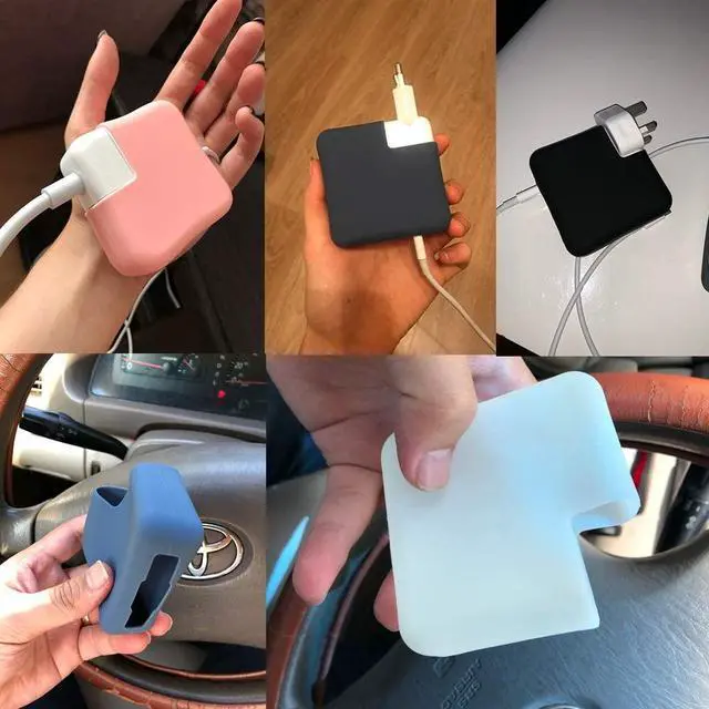 Alt view image 6 of 7 - Silicone Charger Protective Cover Case for MacBook Air 13 inch 2020 2019 2018 A2337 M1 A2179 A1932 Retina Display fits Touch IDPower Protector Case
