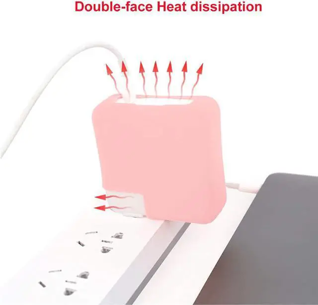 Alt view image 3 of 7 - Silicone Charger Protective Cover Case for MacBook Air 13 inch 2020 2019 2018 A2337 M1 A2179 A1932 Retina Display fits Touch IDPower Protector Case