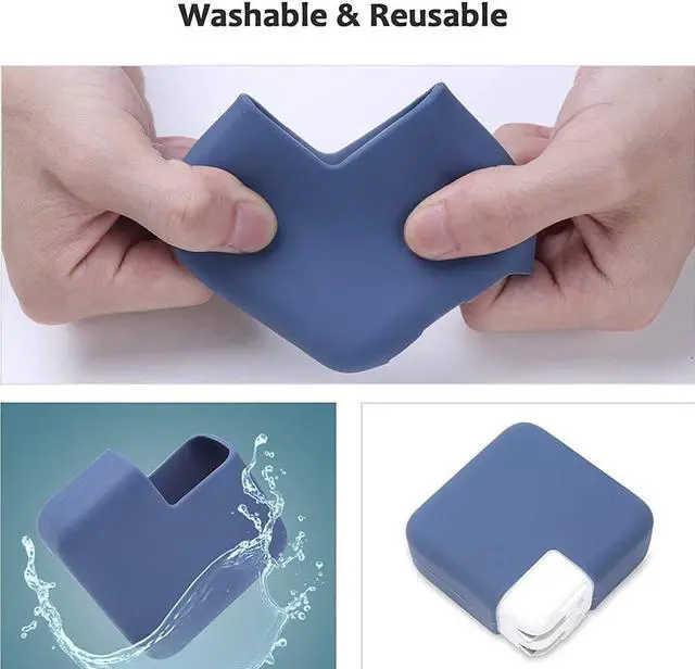 Alt view image 6 of 7 - Silicone Charger Protective Cover Case for MacBook Air 13 inch 2020 2019 2018 A2337 M1 A2179 A1932 Retina Display fits Touch IDPower Protector Case