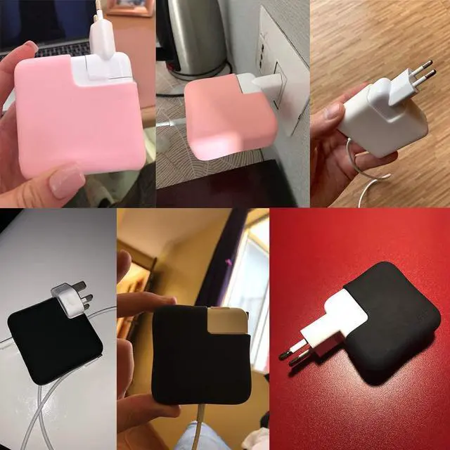 Alt view image 6 of 7 - Silicone Charger Protective Cover Case for MacBook Air 13 inch 2020 2019 2018 A2337 M1 A2179 A1932 Retina Display fits Touch IDPower Protector Case