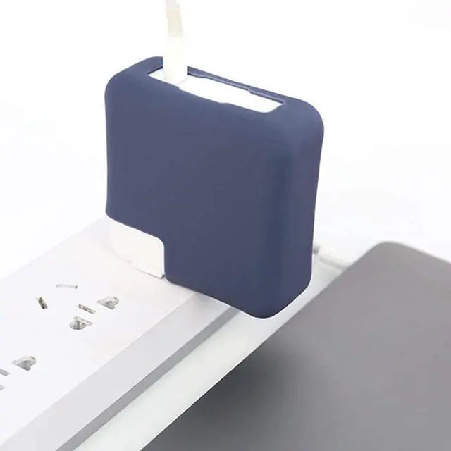 Alt view image 3 of 7 - Silicone Charger Protective Cover Case for MacBook Air 13 inch 2020 2019 2018 A2337 M1 A2179 A1932 Retina Display fits Touch IDPower Protector Case