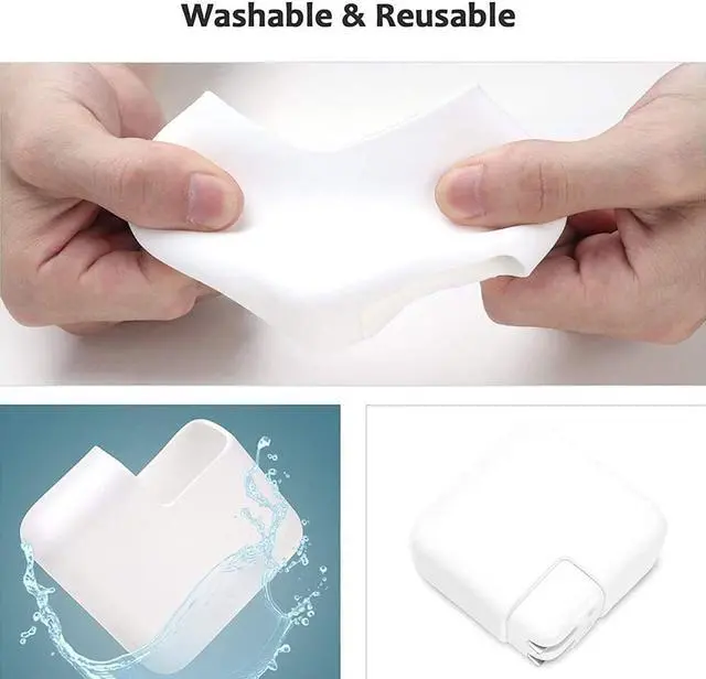 Alt view image 3 of 7 - Silicone Charger Protective Cover Case for MacBook Air 13 inch 2020 2019 2018 A2337 M1 A2179 A1932 Retina Display fits Touch IDPower Protector Case