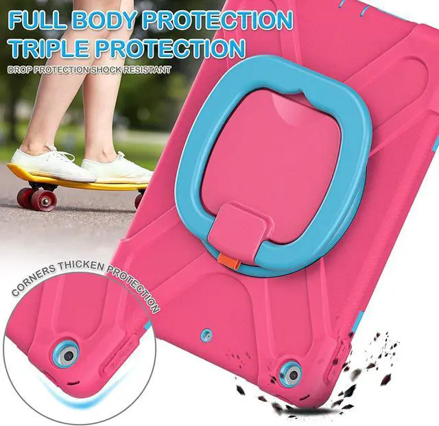 Alt view image 3 of 7 - iPad 8th 7th Generation Case, iPad 10.2 inch Case 2020 2019, Heavy Duty Rugged Kids Cover with Rotating Stand/Pencil Holder/Carrying Strap