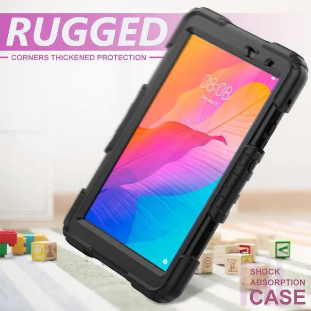 Alt view image 5 of 7 - Case for Huawei MatePad T8 8.0 inch 2020 (Kobe2-L03/Kob2-L09) Shockproof Cover Case with Stand, Hand Strap, Shoulder Strap
