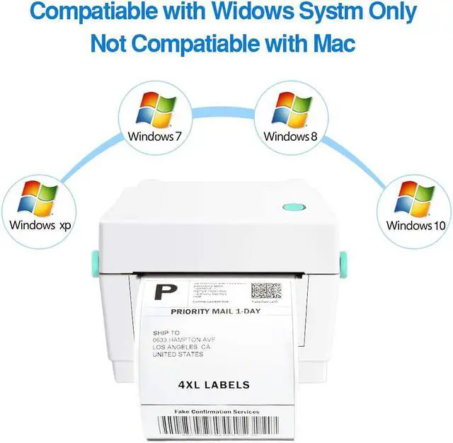 Alt view image 3 of 6 - Label Printer, 4x6 Thermal Printer, Commercial Direct Thermal High Speed USB Port Label Maker, Etsy, Ebay, Amazon Barcode Express Label Printing Machine, White