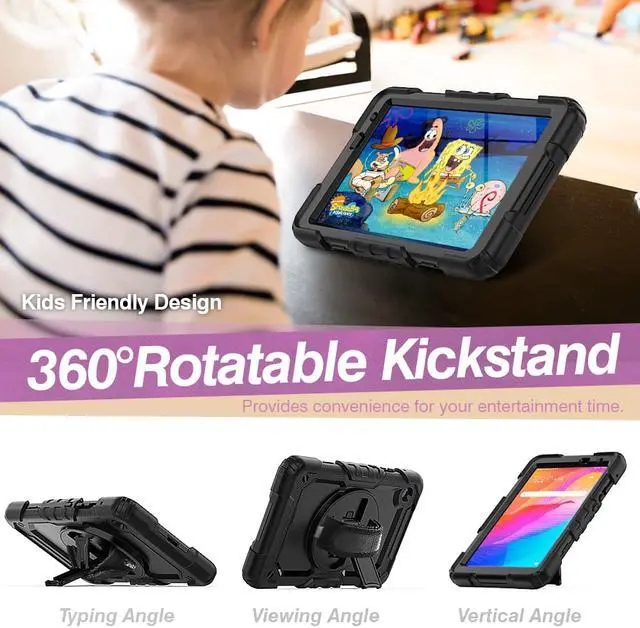 Alt view image 2 of 7 - Case for Huawei MatePad T8 8.0 inch 2020 (Kobe2-L03/Kob2-L09) Shockproof Cover Case with Stand, Hand Strap, Shoulder Strap