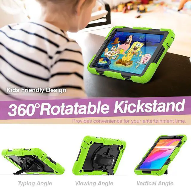 Alt view image 2 of 7 - Case for Huawei MatePad T8 8.0 inch 2020 (Kobe2-L03/Kob2-L09) Shockproof Cover Case with Stand, Hand Strap, Shoulder Strap