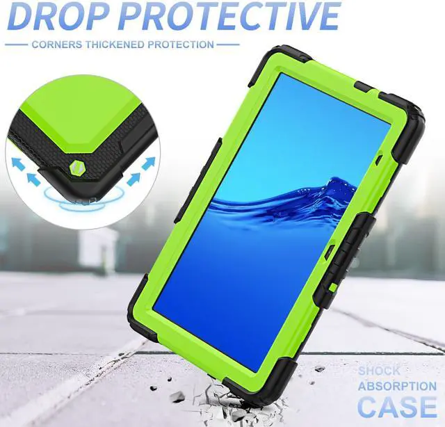 Alt view image 6 of 7 - Case for Huawei MatePad T5 10.1 Inch 2018, Rugged Shockproof Cover with 360 Degree Rotating Hand Strap / Kickstand, Screen Protector, Shoulder Strap