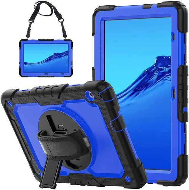 Main image of Case for Huawei MatePad T5 10.1 Inch 2018, Rugged Shockproof Cover with 360 Degree Rotating Hand Strap / Kickstand, Screen Protector, Shoulder Strap