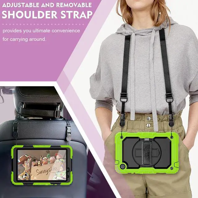 Alt view image 7 of 7 - Case for Huawei MatePad T8 8.0 inch 2020 (Kobe2-L03/Kob2-L09) Shockproof Cover Case with Stand, Hand Strap, Shoulder Strap