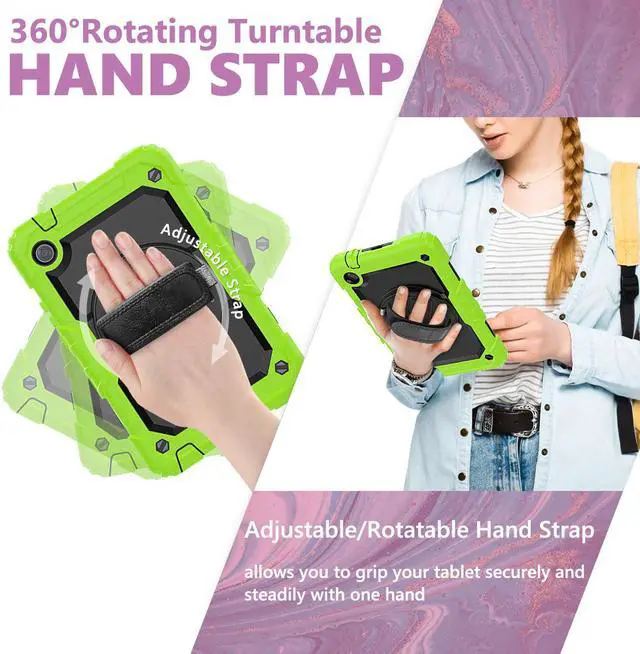Alt view image 5 of 7 - Case for Huawei MatePad T8 8.0 inch 2020 (Kobe2-L03/Kob2-L09) Shockproof Cover Case with Stand, Hand Strap, Shoulder Strap