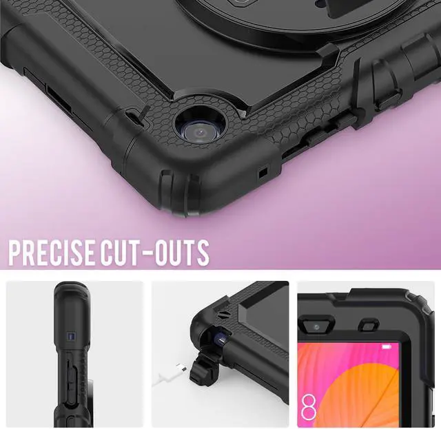 Alt view image 3 of 7 - Case for Huawei MatePad T8 8.0 inch 2020 (Kobe2-L03/Kob2-L09) Shockproof Cover Case with Stand, Hand Strap, Shoulder Strap
