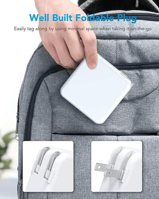 Alt view image 6 of 7 - 96W USB C Power Adapter, Compatible with MacBook Pro Charger 13 15 16 inch 2020 2019 2018 Works with USB C 96W 87W PD Power Charger, Included USB-C to USB-C Charge Cable - 6.6ft/2m
