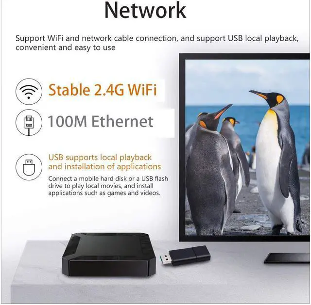 Alt view image 5 of 7 - Upgraded Android TV Box, X96 Android 10.0 TV Box Support 2.4G WiFi 100M Ethernet 4K Android Box (2GB RAM + 16GB ROM)