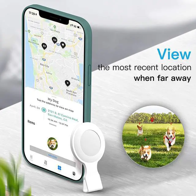 Alt view image 2 of 5 - Case for AirTag Phone Finder, Anti-Scratch Protective Skin Cover with Keychain, White