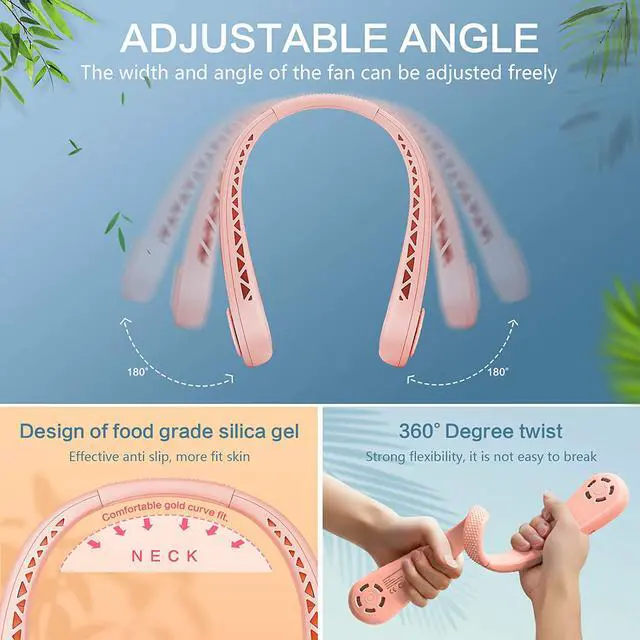 Alt view image 4 of 7 - The Portable Neck Fan From Popular Earphone Design, The Leafless Neck Fan Perfect For Personal Fan,with Features,Like USB Mini Fan, Ultra-Quiet, Battery Powered Fan, Suitable For Outdoor Sports