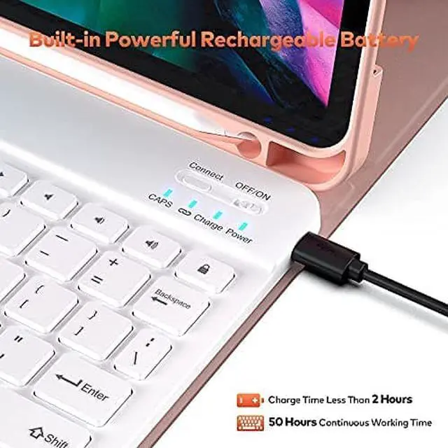 Alt view image 3 of 5 - Keyboard Case for iPad Pro 11 inch 3rd Gen 2021 / iPad Pro 11 2020 & 2018 Leather Folio Smart Cover with Detachable Wireless Keyboard & Pencil Hoder for iPad 11" 1st  2nd 3rd Generation