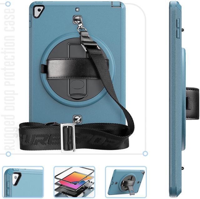 Alt view image 3 of 7 - Case for iPad 10.2 iPad 8th 7th Generation with Pencil Holder Screen Protector & Rotating Handle / Shoulder Strap Kickstand Cover Compatible with iPad Air 3 / iPad Pro 10.5 inch