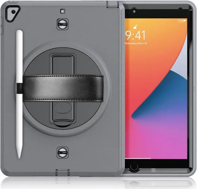 Main image of Case for iPad 10.2 iPad 8th 7th Generation with Pencil Holder Screen Protector & Rotating Handle / Shoulder Strap Kickstand Cover Compatible with iPad Air 3 / iPad Pro 10.5 inch