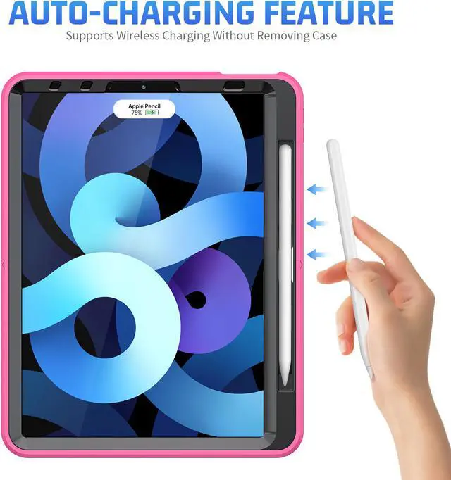 Alt view image 4 of 7 - Case for iPad Air 5 / Air 4 10.9 inch 2022 2020 and iPad Pro 11 inch 2021 2020 2018 with Pencil Holder Screen Protector & Rotating Handle/Shoulder Strap Kickstand