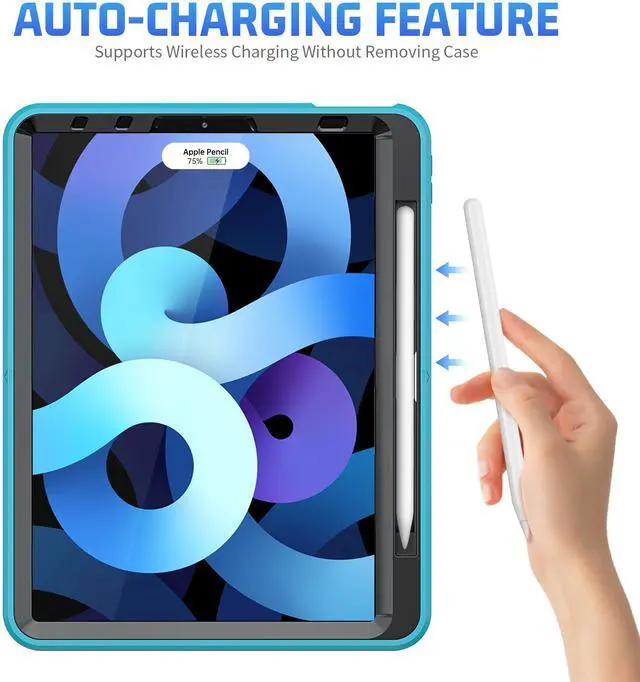 Alt view image 2 of 7 - Case for iPad Air 5 / Air 4 10.9 inch 2022 2020 and iPad Pro 11 inch 2021 2020 2018 with Pencil Holder Screen Protector & Rotating Handle/Shoulder Strap Kickstand