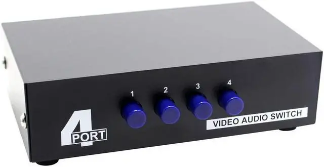 Alt view image 2 of 5 - 4-Way AV Switch RCA Switcher 4 in 1 Out Composite Video L/R Audio Selector Box for DVD STB Game Consoles